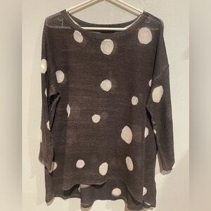 Nally & Millie Black and Cream Polka Dot Sweater